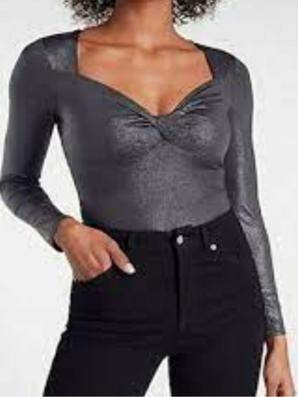 Express Body Contour shimming gray thong bodysuit size medium.